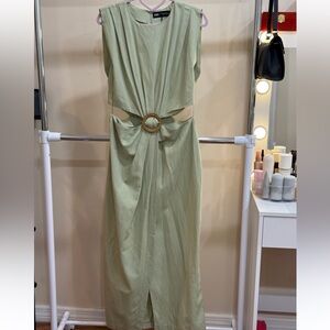 Green Zara Cutout Dress
